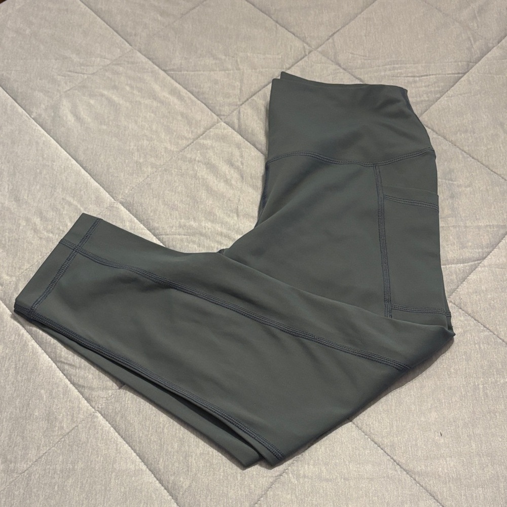90 Degree By Reflex Green Capri Workout Leggings